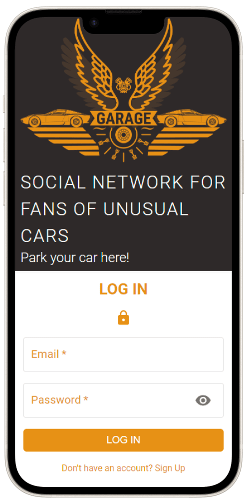 Garage auth page